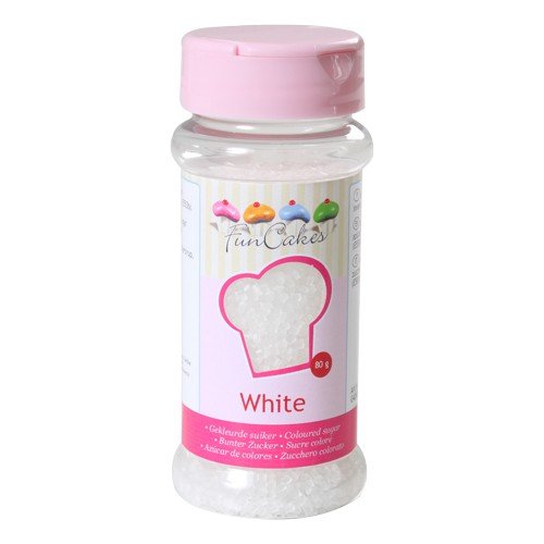 FunCakes Coloured Sugar -White- 80g von FunCakes