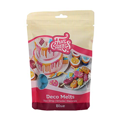 FunCakes Deco Melts Blau - Tauchen, drippen, dippen und dekorieren! In der Mikrowelle schmelzen und in jede Form gießen, 250 g von FunCakes