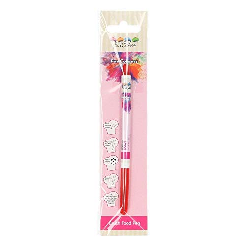 FunCakes Edible FunColours Brush Food Pen - rot, 5er Pack (5 x 1 g) von FunCakes