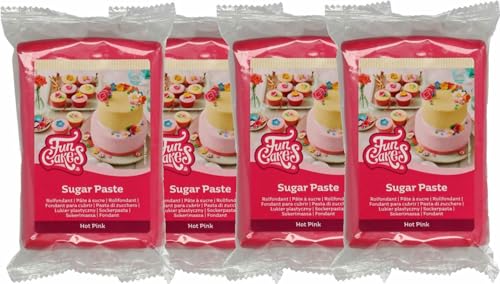 FunCakes Fondant Hot Pink 4er Pack (4 x 250 g) von FunCakes