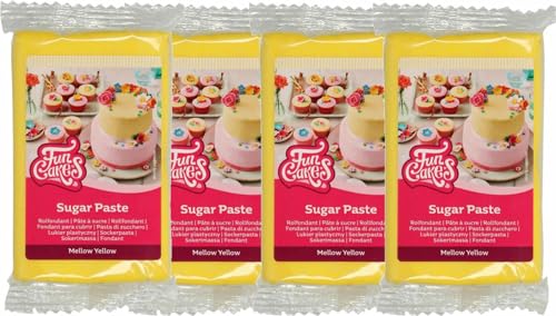 FunCakes Fondant -Mellow Yellow 4er Pack (4 x 250 g) von FunCakes