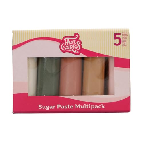 FunCakes Fondant Multipack Einfach zu verwenden, glatt, flexibel, weich und biegsam, perfekt zum Dekorieren von Kuchen, Halal, koscher und glutenfrei. 5 Farben, 5 x 100 g, Shimmering Garden von FunCakes