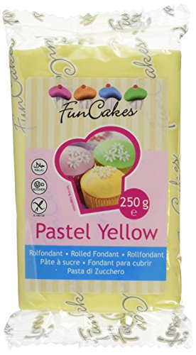 FunCakes Fondant -Pastel gelb, 4er Pack (4 x 250 g) von FunCakes