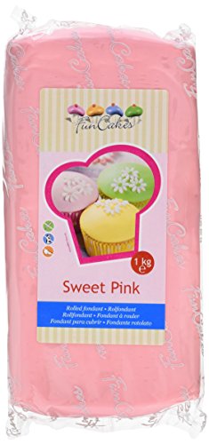 FunCakes Fondant Sweet Pink: Einfach zu Verwenden, Glatt, Elastisch, Weich und Schmeidig, Perfekt zum Dekorieren von Torten, Halal, Koscher und Glutenfrei. 1 kg, Rosa von FunCakes