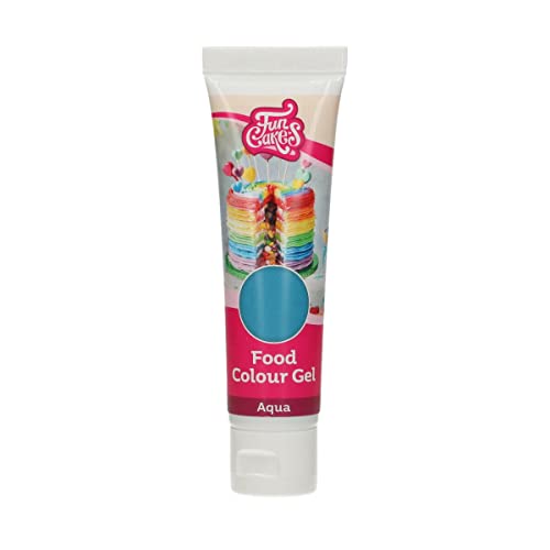 FunCakes Food Colour Gel Aqua: Hochkonzentrierte Lebensmittelfarbe für Teig, Sahne, Fondant, Marzipan. Einfache Dosierung. Einzelne Tropfen, um lebendige Farben zu erzeugen. Halal. 30 g. von FunCakes