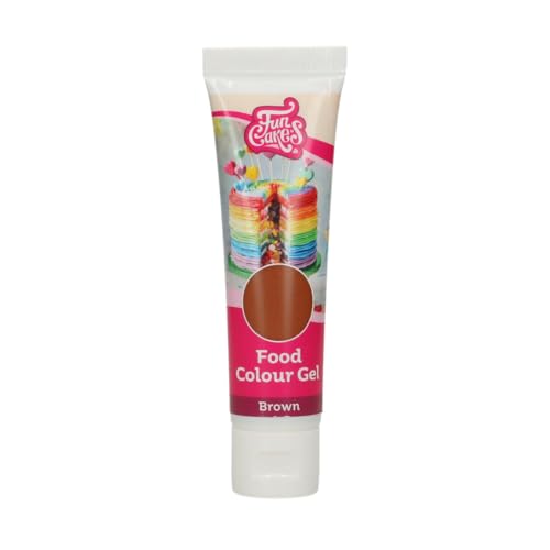 FunCakes Food Colour Gel Braun: Hochkonzentrierte Lebensmittelfarbe für Teig, Sahne, Fondant, Marzipan. Einfache Dosierung. Einzelne Tropfen, um lebendige Farben zu erzeugen. Halal. 30 g. von FunCakes