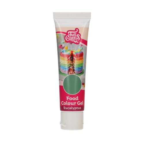 FunCakes Food Colour Gel Eukalyptus: Hochkonzentrierte Lebensmittelfarbe für Teig, Creme, Fondant, Marzipan. Einfache Dosierung. Einzelne Tropfen, um lebendige Farben zu erzeugen. Halal. 30 g. von FunCakes