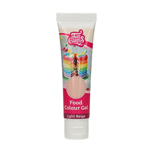 FunCakes Food Colour Gel Light Beige: Hochkonzentrierte Lebensmittelfarbe für Teig, Creme, Fondant, Marzipan. Einfache Dosierung. Einzelne Tropfen, um lebendige Farben zu erzeugen. Halal. 30 g. von FunCakes