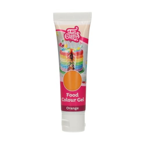 FunCakes Food Colour Gel Orange: Hochkonzentrierte Lebensmittelfarbe für Teig, Sahne, Fondant, Marzipan. Einfache Dosierung. Einzelne Tropfen, um lebendige Farben zu erzeugen. Halal. 30 g. von FunCakes