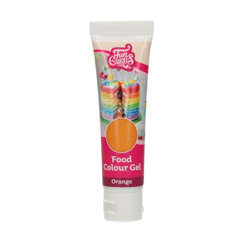 FunCakes Food Colour Gel Orange: Hochkonzentrierte Lebensmittelfarbe für Teig, Sahne, Fondant, Marzipan. Einfache Dosierung. Einzelne Tropfen, um lebendige Farben zu erzeugen. Halal. 30 g. von FunCakes