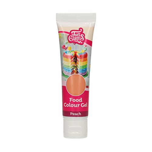 FunCakes Food Colour Gel Peach: Hochkonzentrierte Lebensmittelfarbe für Teig, Sahne, Fondant, Marzipan. Einfache Dosierung. Einzelne Tropfen, um lebendige Farben zu erzeugen. Halal. 30 g. von FunCakes