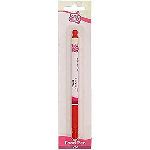 FunCakes Food Pen Rot: Lebensmittelfarbe Stifte, flexible Spitze für dicke und dünne Linien, Essbarer Stift für Kekse , Kuchen, Fondant und mehr, ideal zum Personalisieren, Halal-zertifiziert von FunCakes