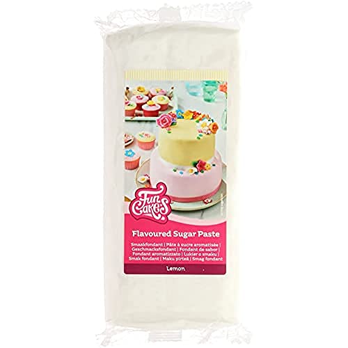 FunCakes Geschmacksfondant Lemon: Köstlicher Geschmack, glatte Textur, einfach auszurollen, Rollfondant, perfekt für Kuchen, Cupcakes und Kekse. Halal, koscher und glutenfrei. 1 kg von FunCakes