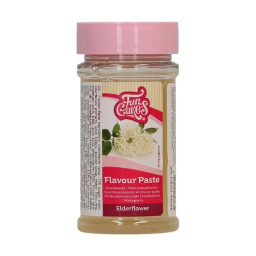 FunCakes Geschmackspaste Holunderblüte: Lebensmittelaroma, großartiger Geschmack, gut zum Dekorieren von Kuchen, geeignet für Teig und Füllungen. 100 g. von FunCakes