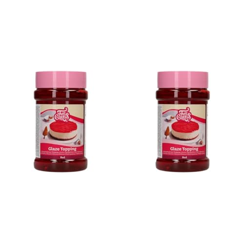 FunCakes Glaze Topping Erdbeere: Cake Topping, großartiger Geschmack, perfekt zum Dekorieren von Kuchen, Dessert Topping. 375 g. (Packung mit 2) von FunCakes