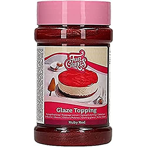 FunCakes Glaze Topping Rubinrot: Cake Topping, Kuchen-Glasur Belag, Spiegelüberzug Perfekt zum Dekorieren von Kuchen, Dessert Topping. 375 g von FunCakes