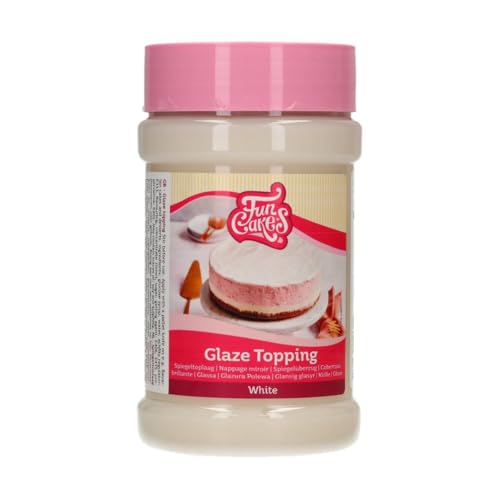 FunCakes Glaze Topping Weiß: Cake Topping, Kuchen-Glasur Belag, Spiegelüberzug Perfekt zum Dekorieren von Kuchen, Dessert Topping. 375 g von FunCakes