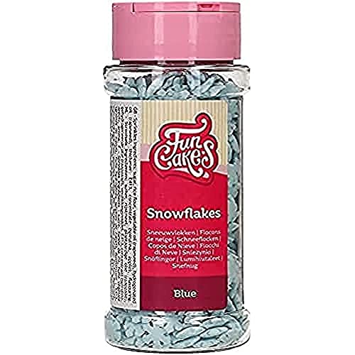 FunCakes Glitters Schneeflocken Blau: Kuchenstreusel, guter Geschmack, perfekt zum Dekorieren von Kuchen, Schneeflockenstreusel. 50 g. von FunCakes