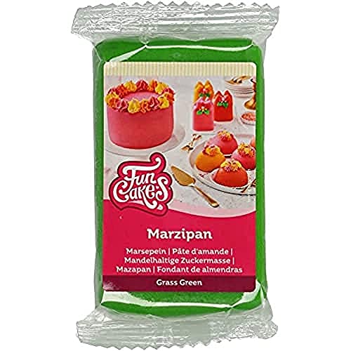 FunCakes Mandelhaltige Zuckermasse (holländisches Marzipan) Grass Green: Einfach zu verwenden und geschmeidig, perfekt zum Dekorieren von Kuchen, Halal, koscher und glutenfrei, 250 g von FunCakes