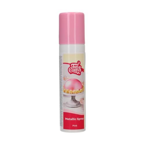 FunCakes Metallic Spray Baby Pink: Lebensmittelfarbe Spray, Sprühen Sie ganz einfach eine metallische Schicht auf Torten, perfekt für die Tortendekoration 100 ml von FunCakes