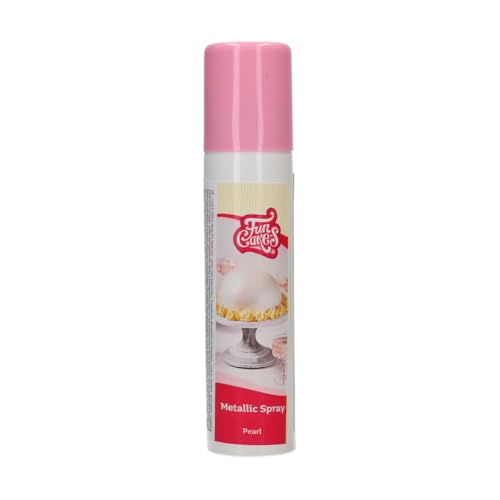 FunCakes Metallic Spray Pearl: Lebensmittelfarbe Spray, einfaches Aufsprühen einer metallischen Schicht auf Torten, perfekt zum Dekorieren von Torten 100 ml von FunCakes