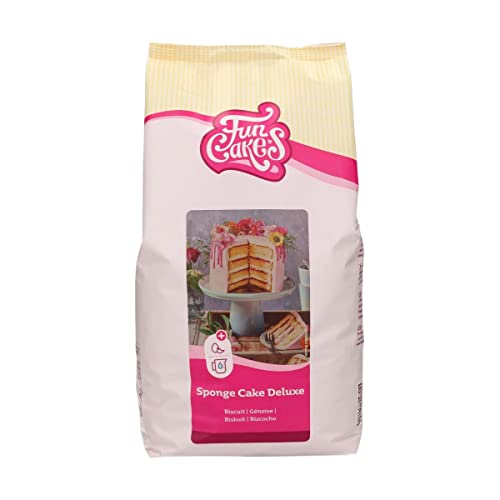 FunCakes Mix für Biskuit Deluxe: Einfach zu verwenden, wunderbar leichter Biskuitkuchen, perfekt für die Kuchendekoration, Konditorqualität, Kuchenbasis, Halal., 4 kg von FunCakes