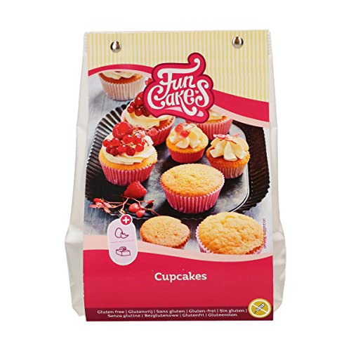 FunCakes Mix für Cupcakes, Glutenfrei: Einfach zu verwenden, perfekt gleichmäßige Cupcakes, Mini Cupcakes oder Loaf Cakes, Vanillegeschmack, Konditorqualität, Halal zertifiziert, 500g von FunCakes