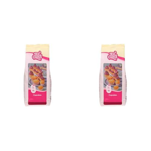 FunCakes Mix für Cupcakes: Einfach zu verwenden, perfekt gleichmäßige Cupcakes, Mini Cupcakes oder Laibkuchen, Vanillegeschmack, Konditorqualität, Halal., 1 kg (Packung mit 2) von FunCakes