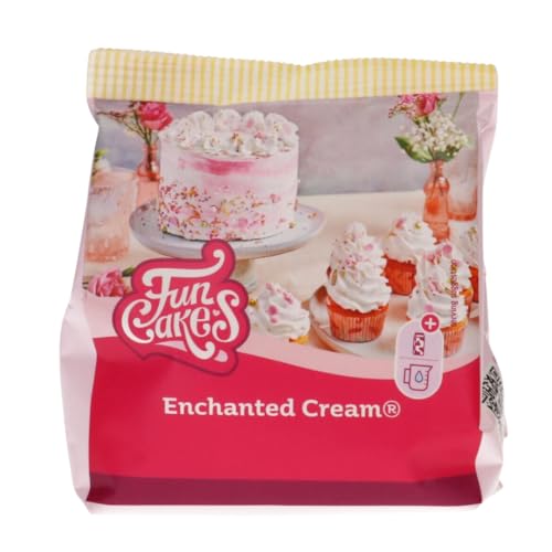 FunCakes Mix für Enchanted Cream®: Einfach zu verwendende, sehr leichte und flauschige schneeweiße Creme, perfekt zum Füllen und Abdecken von Kuchen oder als Belag für Cupcakes, Halal., 200 g von FunCakes