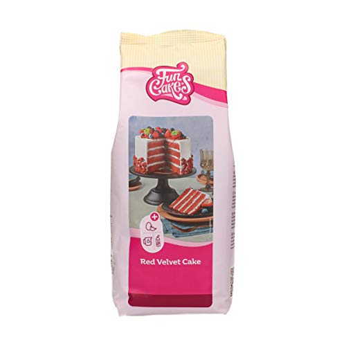 FunCakes Mix für Red Velvet Cake: Einfach zu verwendender, schön weicher und flauschiger Kuchen mit leichtem Schokoladengeschmack, Halal, 1 kg von FunCakes