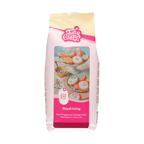 FunCakes Mix für Royal Icing, einfach zu verwenden, zum Dekorieren von Kuchen und Keksen, schöne Glasur, nur Wasser hinzufügen, Halal., 900 g von FunCakes