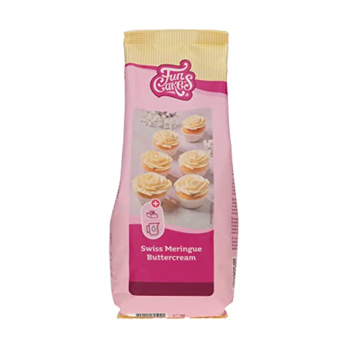 FunCakes Mix für Schweizer Baiser Buttercreme: Einfach zu verwenden, cremig, perfekt zum Dekorieren, Abdecken und Füllen von Kuchen, Belag auf Cupcakes. 800 g. von FunCakes