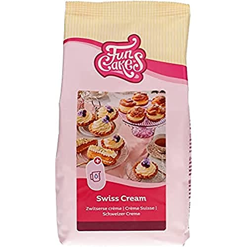 FunCakes Mix für Schweizer Sahne, einfach zu verwenden, lecker zum Füllen von Kuchen, Cupcakes und anderen Leckereien, nur Wasser hinzufügen, Halal. 500 g. von FunCakes