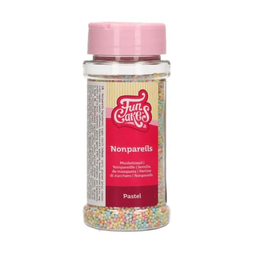 FunCakes Nonpareils Pastel: Kuchenstreusel, toller Geschmack, perfekt zum Dekorieren von Kuchen, Streusel. 80g. von FunCakes