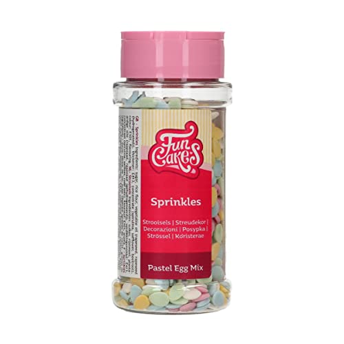 FunCakes Pastel Pastell-Ei-Mix: Kuchen Streusel, guter Geschmack, perfekt zum Dekorieren von Kuchen, Streusel Mix. 60 g. von FunCakes