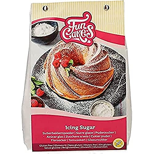 FunCakes Puderzucker, Glutenfrei: Raffinierter Puderzucker in Konditorqualität, ultrafeine Textur, perfekt zum Herstellen von Zuckerguss, Buttercreme oder zum Ausrollen von Fondant, 500g von FunCakes