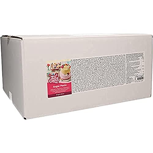 FunCakes Rollfondant Bright White: Einfach zu verwenden, glatt, flexibel, weich und biegsam, perfekt zum Dekorieren von Kuchen, halal, koscher und glutenfrei. 12,5 kg (5 x 2,5 kg) von FunCakes