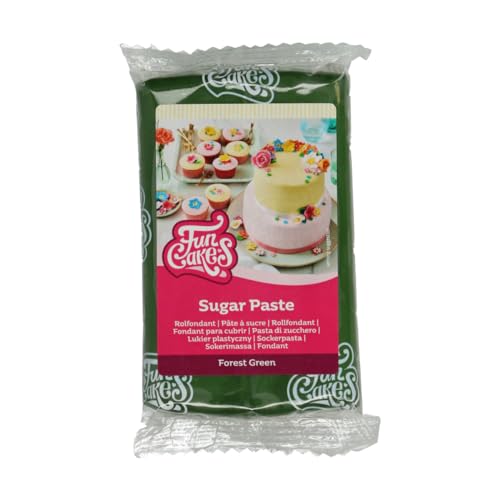 FunCakes Rollfondant Forest Green: Einfach zu verwenden, glatt, flexibel, weich und biegsam, perfekt zum Dekorieren von Kuchen, halal, koscher und glutenfrei, 250 g von FunCakes