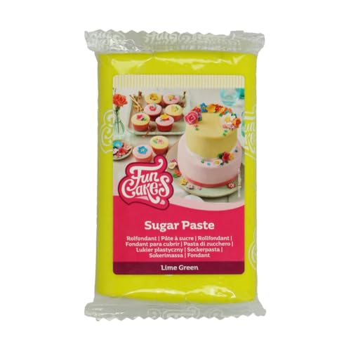 FunCakes Rollfondant Limonengrün: Einfach zu verwenden, glatt, flexibel, weich und biegsam, perfekt zum Dekorieren von Kuchen, halal, koscher und glutenfrei, 250 g von FunCakes