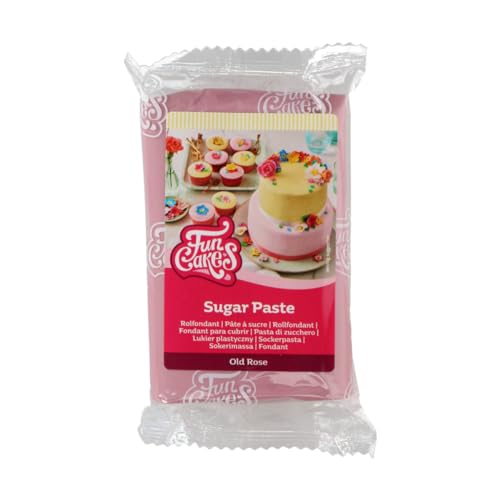 FunCakes Rollfondant Old Rose, einfach zu verwenden, glatt, flexibel, weich und biegsam, perfekt zum Verzieren von Torten, halal, koscher und glutenfrei, 250 g Packung mit 1 von FunCakes