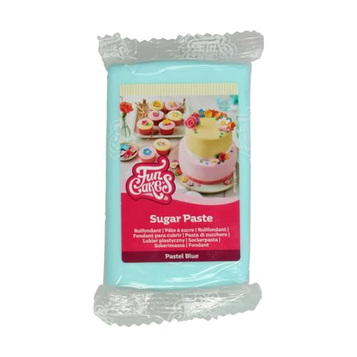 FunCakes Rollfondant Pastellblau: Einfach zu verwenden, glatt, flexibel, weich und biegsam, perfekt zum Dekorieren von Kuchen, halal, koscher und glutenfrei, 250 g von FunCakes