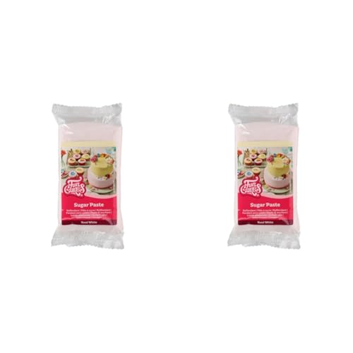 FunCakes Rollfondant Rosé Weiß: einfach zu verwenden, glatt, flexibel, weich und geschmeidig, perfekt zum Verzieren von Torten, Halal, Kosher und Glutenfrei, 250 g Packung 1 (Packung mit 2) von FunCakes