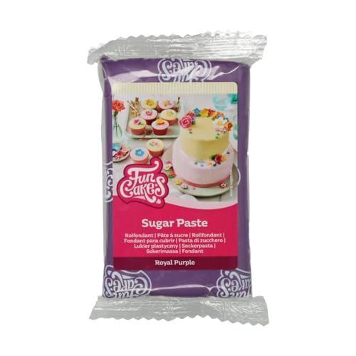 FunCakes Rollfondant Royal Purple: Einfach zu verwenden, glatt, flexibel, weich und biegsam, perfekt zum Dekorieren von Kuchen. Gluten-frei, 250 g von FunCakes