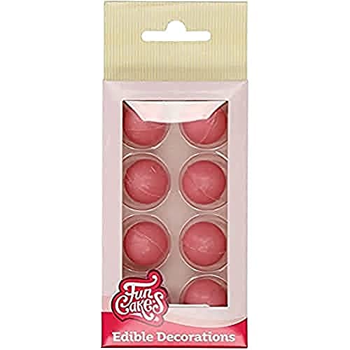 FunCakes Schokokugeln Rosa: Gebrauchsfertig für die Kuchendekoration, perfekt für Kuchen, Cupcakes und mehr, köstlicher Schokoladengeschmack, glutenfrei zertifiziert, Set / 8 von FunCakes