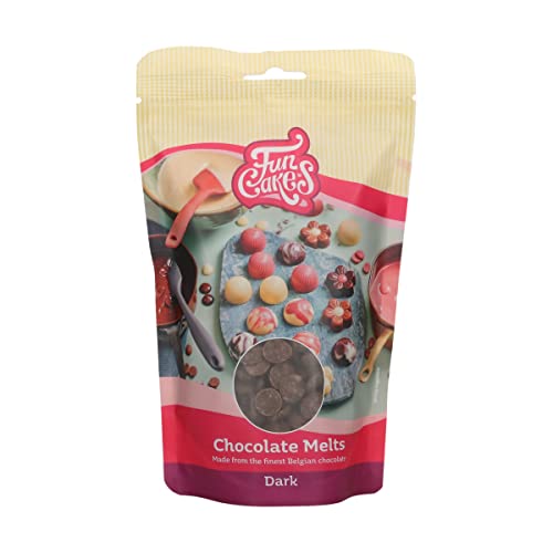 FunCakes Schokoladen Melts Dunkel: Schmelzende Schokolade für süße Bonbons, Tropfen, Glasur, Kuchendekorationen, Drip. Einfaches Schmelzen in der Mikrowelle oder Wasserbad, Halal. 350 g. von FunCakes