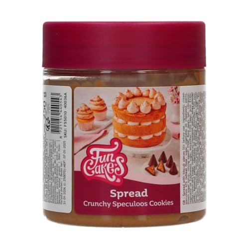 FunCakes Spread Crunchy Speculoos Cookies: Aufstrich Knusprige Spekulatiuskekse, gut zum Schichten zwischen Kuchen, zum Auftragen auf oder in Gebackene Cakes - 250g von FunCakes