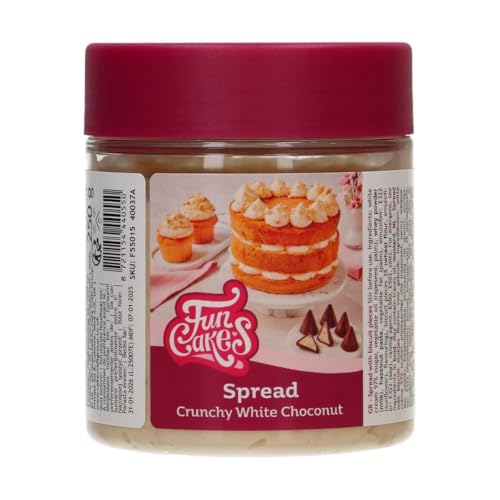 FunCakes Spread Crunchy White Choconut: Aufstrich Knusprige Weiße Choconut, gut zum Schichten zwischen Kuchen, zum Auftragen auf oder in Gebackene Cakes - 250g von FunCakes