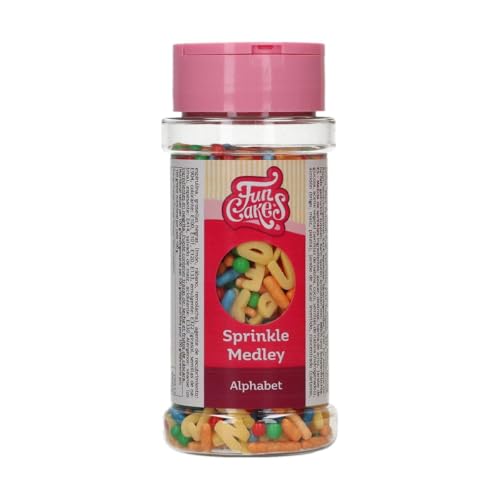 FunCakes Sprinkle Medley Alphabet: Zuckerstreusel, Großartiger Geschmack, gut zum Dekorieren von Kuchen, Torten, Cakes, Sprinkle Mix. 65 g. von FunCakes