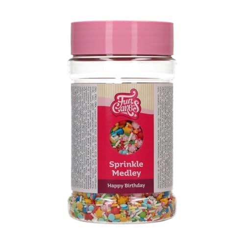 FunCakes Sprinkle Medley Happy Birthday: Zuckerstreusel, Großartiger Geschmack, gut zum Dekorieren von Kuchen, Torten, Cakes, Sprinkle Mix. 180 g. von FunCakes