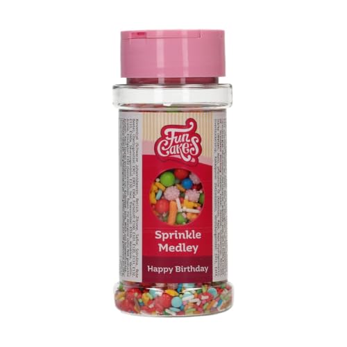 FunCakes Sprinkle Medley Happy Birthday: Zuckerstreusel, Großartiger Geschmack, gut zum Dekorieren von Kuchen, Torten, Cakes, Sprinkle Mix. 65 g. von FunCakes